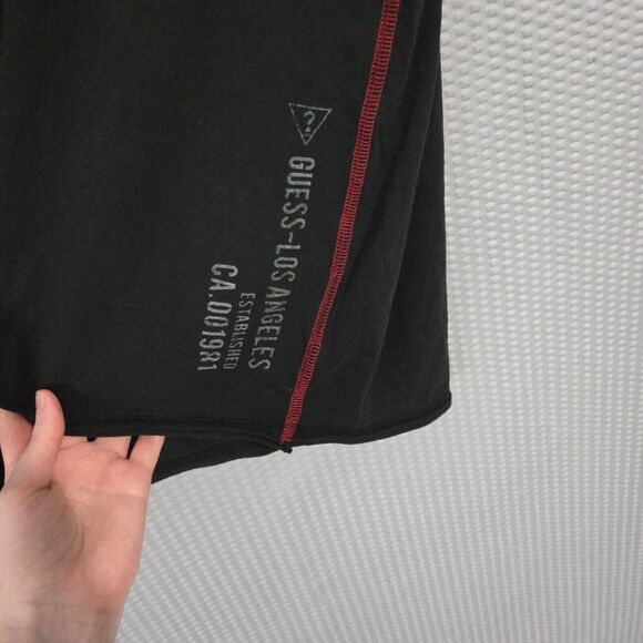 Guess Mens Black Los Angeles V-Neck Short Sleeve T-Shirt Size M Basic Casual Gym - Picture 3 of 5